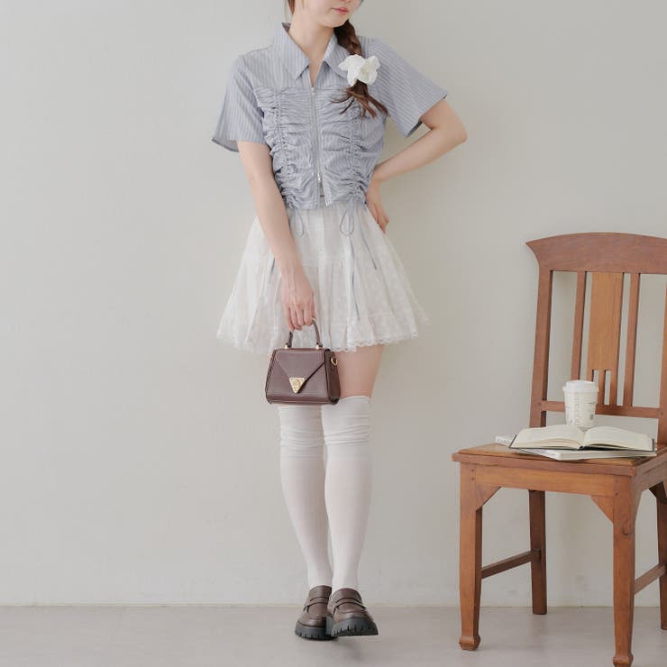 切替カラミミニスカート[品番：OLOW0015451]｜RMAF NICE CLAUP / OLIVE