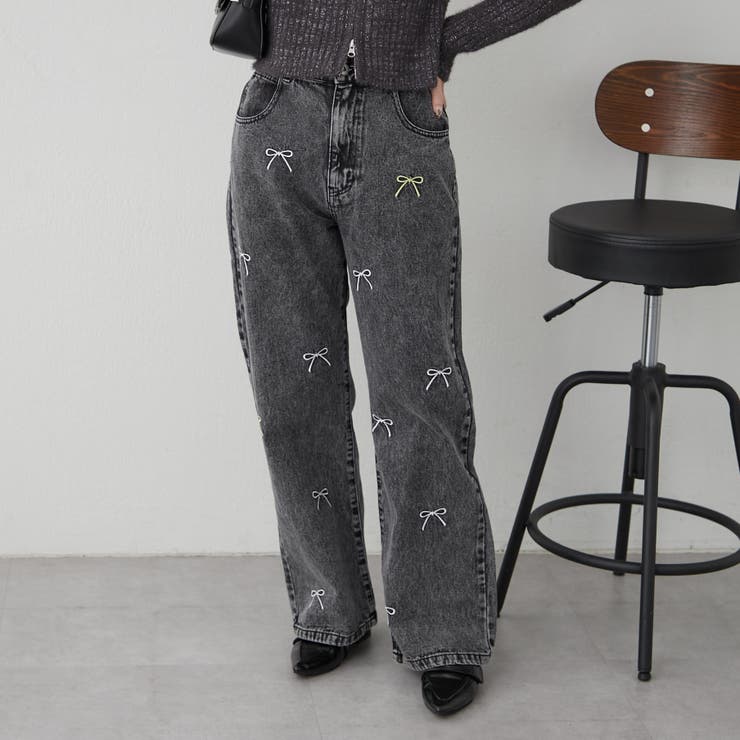 リボン刺しゅうデニム | RMAF　NICE CLAUP / OLIVE des OLIVE | 詳細画像1 