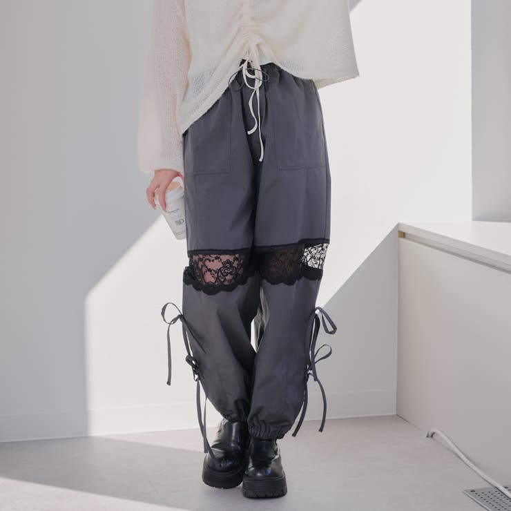 レースとリボンカーゴパンツ[品番：OLOW0015214]｜RMAF NICE CLAUP