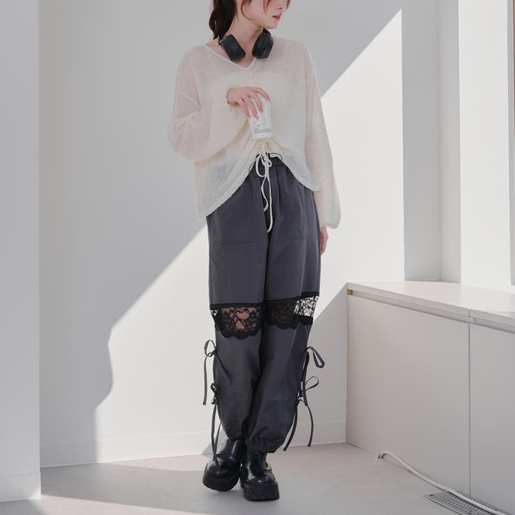 レースとリボンカーゴパンツ[品番：OLOW0015214]｜RMAF NICE CLAUP