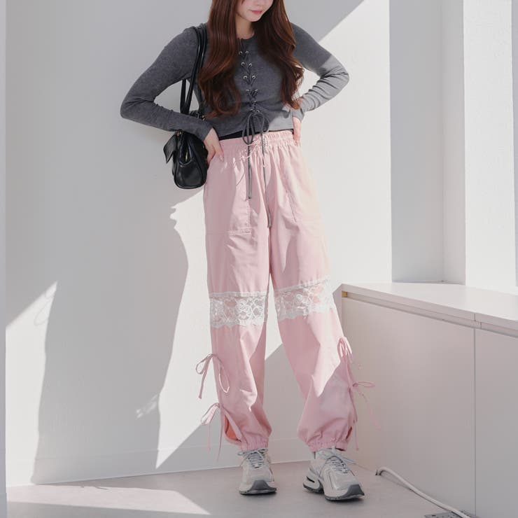 レースとリボンカーゴパンツ[品番：OLOW0015214]｜RMAF NICE