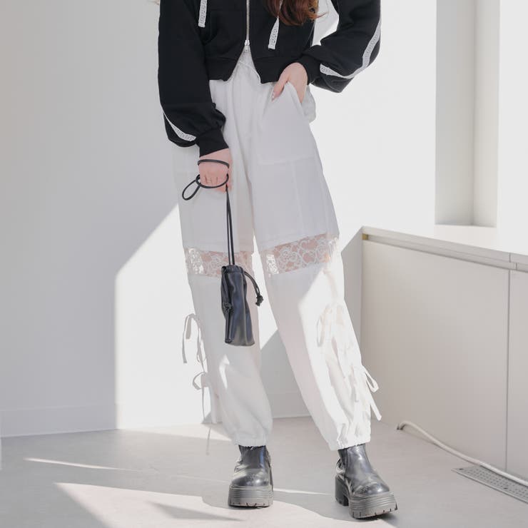 レースとリボンカーゴパンツ[品番：OLOW0015214]｜RMAF NICE