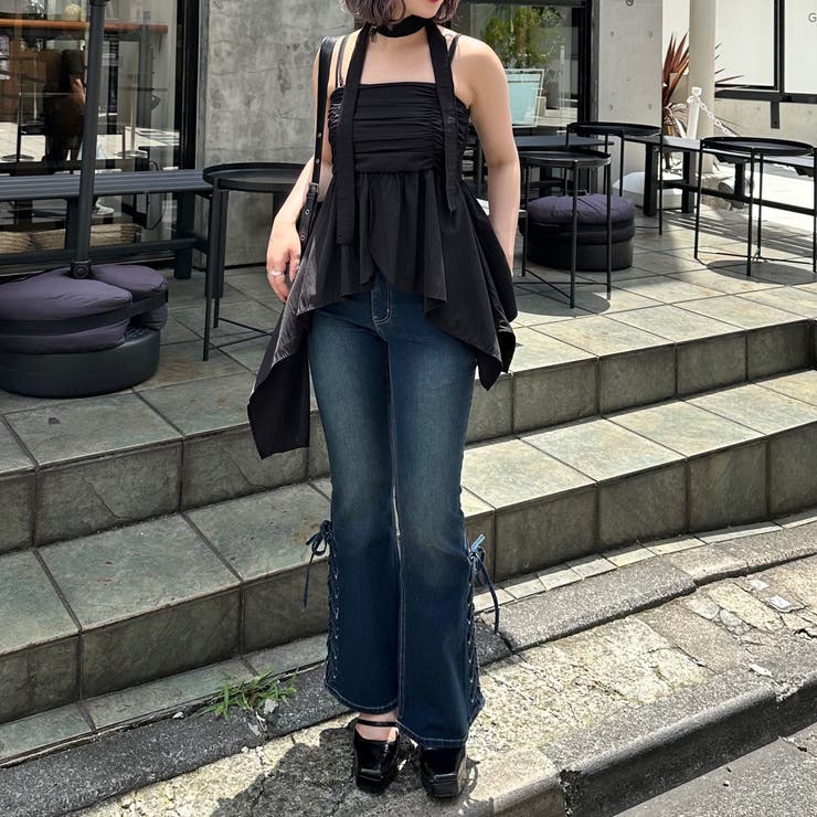 【2サイズ展開】サイドレースアップセミフレアデニム | RMAF　NICE CLAUP / OLIVE des OLIVE | 詳細画像23 