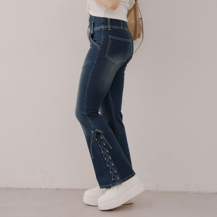 【2サイズ展開】サイドレースアップセミフレアデニム | RMAF　NICE CLAUP / OLIVE des OLIVE | 詳細画像74 