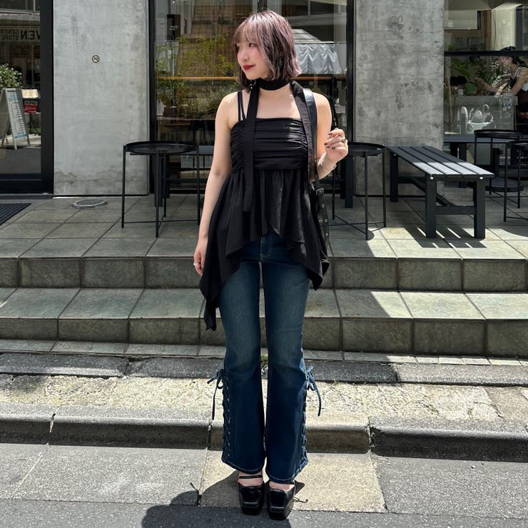 【2サイズ展開】サイドレースアップセミフレアデニム | RMAF　NICE CLAUP / OLIVE des OLIVE | 詳細画像21 