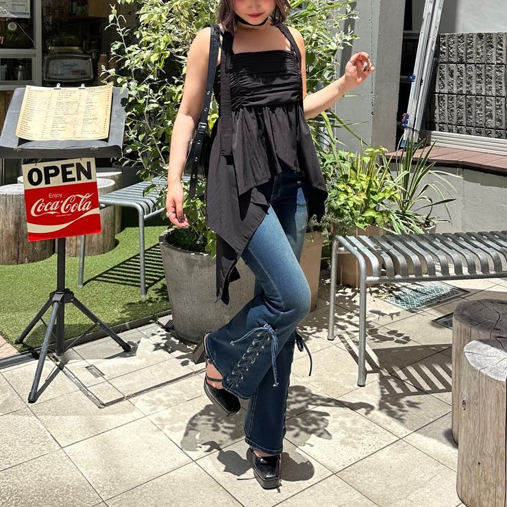 【2サイズ展開】サイドレースアップセミフレアデニム | RMAF　NICE CLAUP / OLIVE des OLIVE | 詳細画像19 