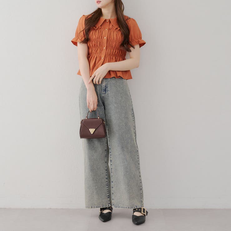 【韓国風コーデ】10色展開、シャーリング衿付ブラウス | RMAF　NICE CLAUP / OLIVE des OLIVE | 詳細画像58 