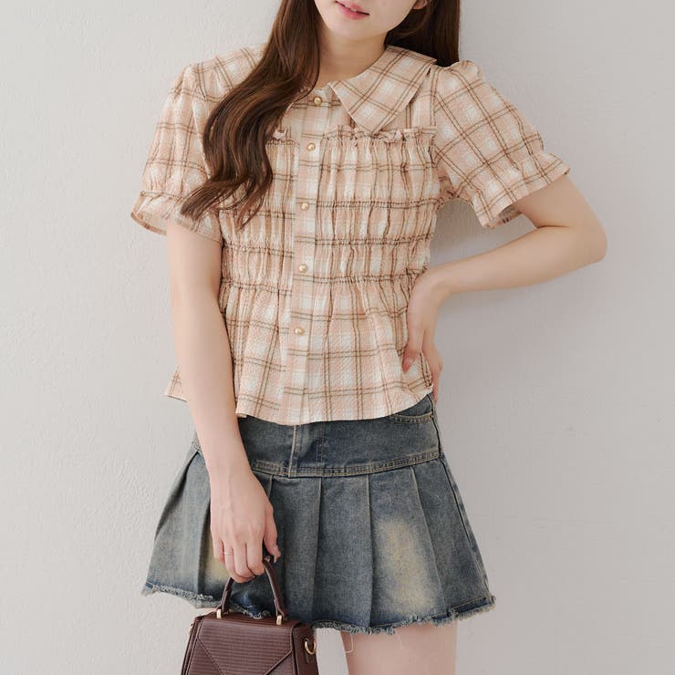 【韓国風コーデ】10色展開、シャーリング衿付ブラウス | RMAF　NICE CLAUP / OLIVE des OLIVE | 詳細画像62 