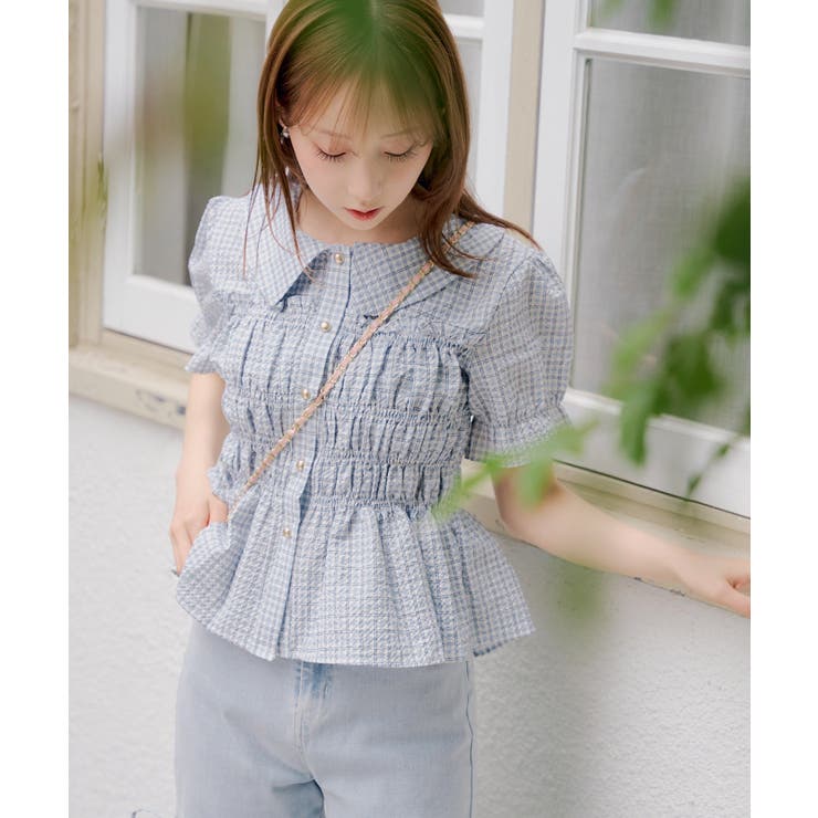 【韓国風コーデ】10色展開、シャーリング衿付ブラウス | RMAF　NICE CLAUP / OLIVE des OLIVE | 詳細画像70 
