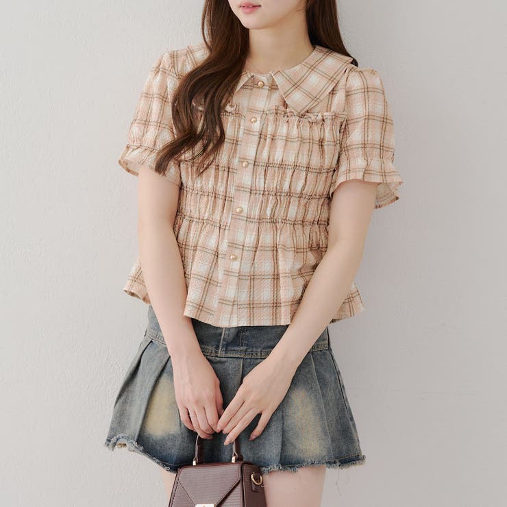 【韓国風コーデ】10色展開、シャーリング衿付ブラウス | RMAF　NICE CLAUP / OLIVE des OLIVE | 詳細画像61 