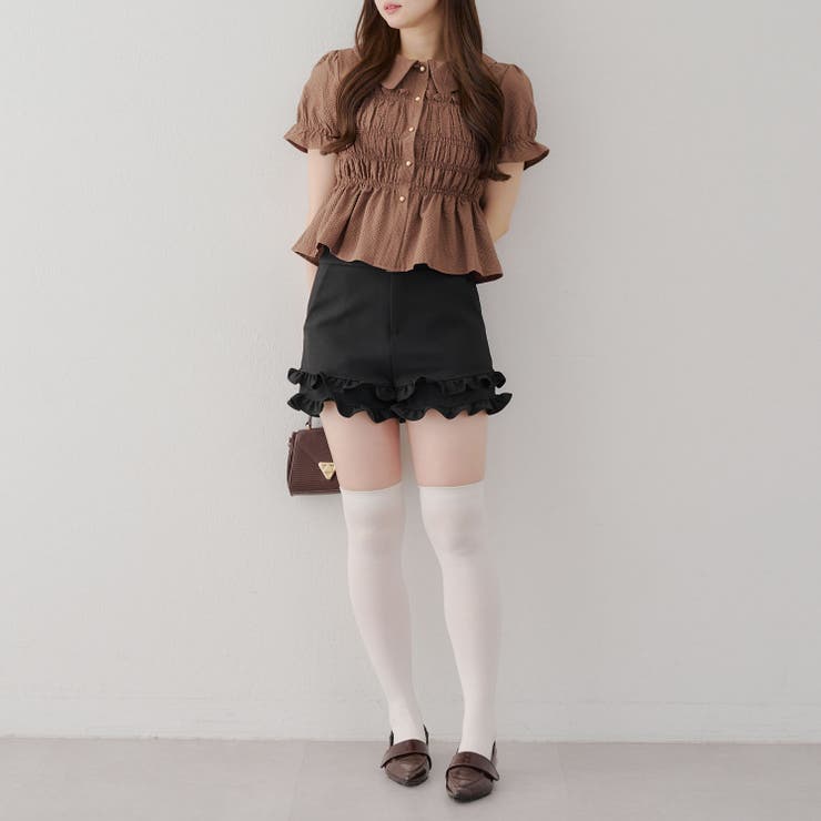 【韓国風コーデ】10色展開、シャーリング衿付ブラウス | RMAF　NICE CLAUP / OLIVE des OLIVE | 詳細画像52 