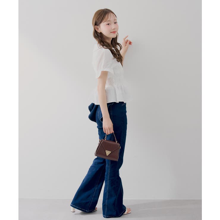 【韓国風コーデ】10色展開、シャーリング衿付ブラウス | RMAF　NICE CLAUP / OLIVE des OLIVE | 詳細画像17 
