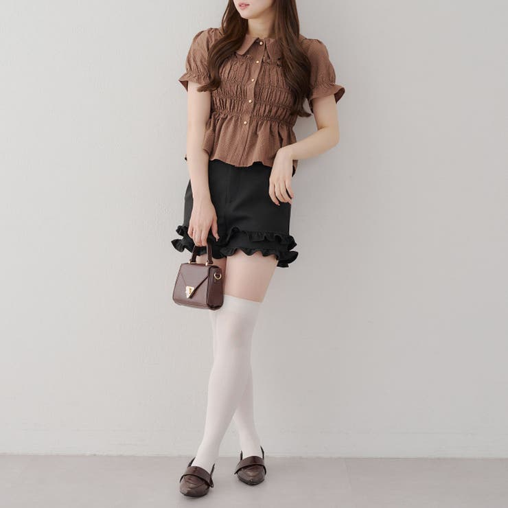 【韓国風コーデ】10色展開、シャーリング衿付ブラウス | RMAF　NICE CLAUP / OLIVE des OLIVE | 詳細画像51 