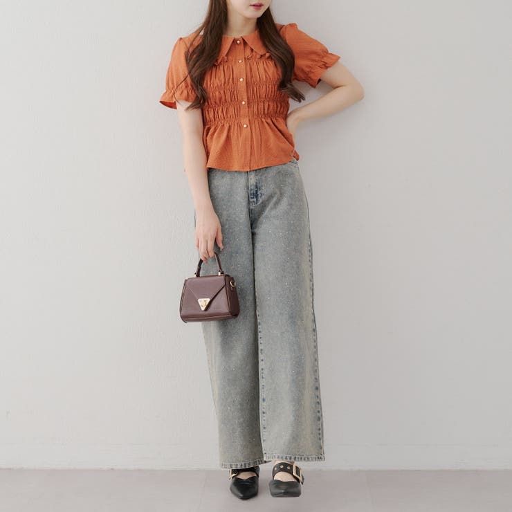 【韓国風コーデ】10色展開、シャーリング衿付ブラウス | RMAF　NICE CLAUP / OLIVE des OLIVE | 詳細画像57 