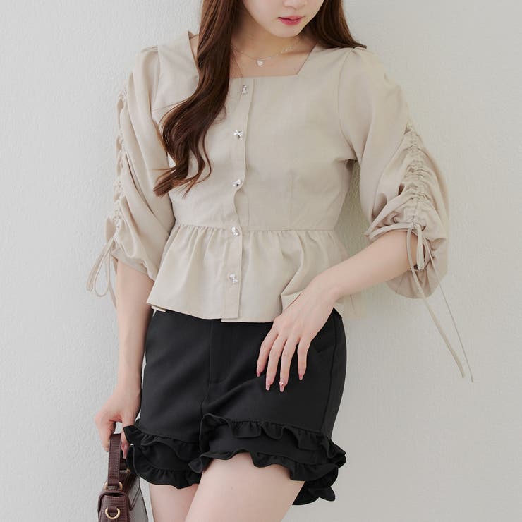 ペプラムドロストブラウス[品番：OLOW0015918]｜RMAF NICE CLAUP