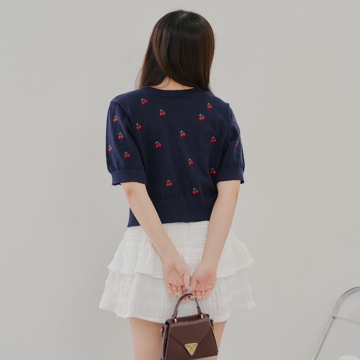 【ガーリーコーデにおすすめ】チェリー刺しゅうカーデイガン | NICE CLAUP / OLIVE des OLIVE　OUTLET | 詳細画像5 