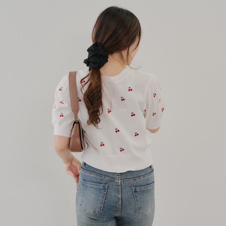 【ガーリーコーデにおすすめ】チェリー刺しゅうカーデイガン | NICE CLAUP / OLIVE des OLIVE　OUTLET | 詳細画像13 