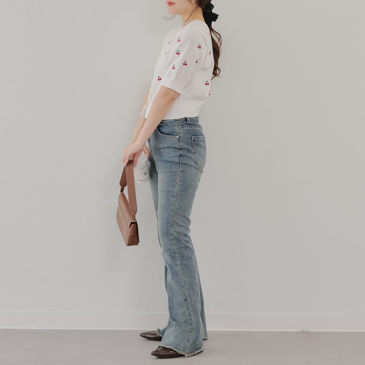 【ガーリーコーデにおすすめ】チェリー刺しゅうカーデイガン | NICE CLAUP / OLIVE des OLIVE　OUTLET | 詳細画像17 