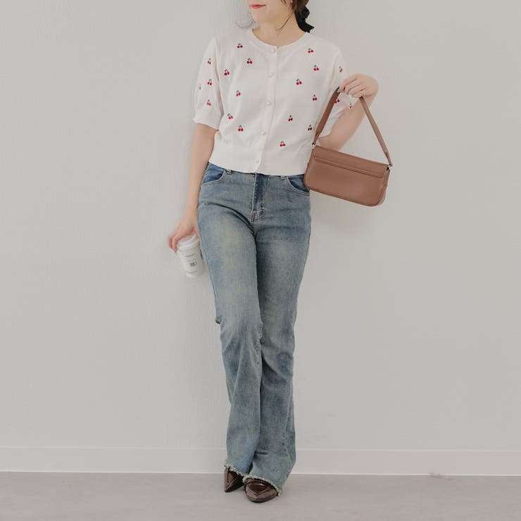 【ガーリーコーデにおすすめ】チェリー刺しゅうカーデイガン | NICE CLAUP / OLIVE des OLIVE　OUTLET | 詳細画像18 