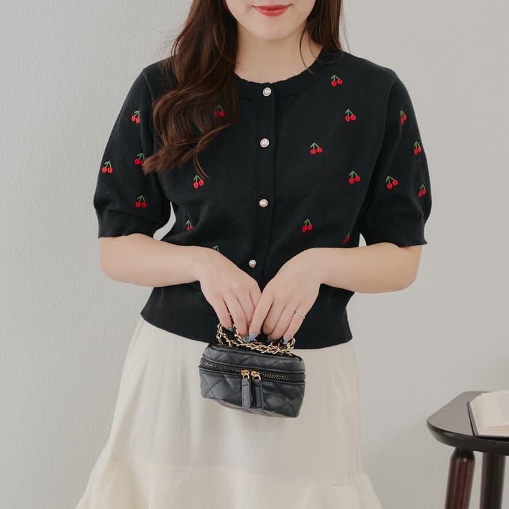 【ガーリーコーデにおすすめ】チェリー刺しゅうカーデイガン | NICE CLAUP / OLIVE des OLIVE　OUTLET | 詳細画像19 