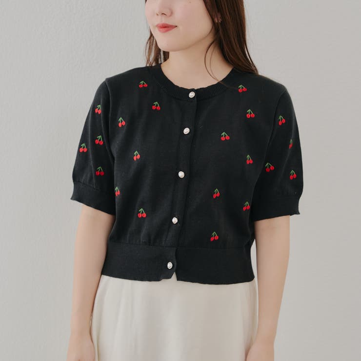 【ガーリーコーデにおすすめ】チェリー刺しゅうカーデイガン | NICE CLAUP / OLIVE des OLIVE　OUTLET | 詳細画像24 