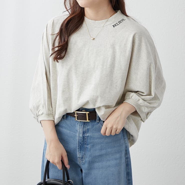 【NAO】ゆったり着れる、ロゴ袖ボリュームT | RMAF　NICE CLAUP / OLIVE des OLIVE | 詳細画像9 