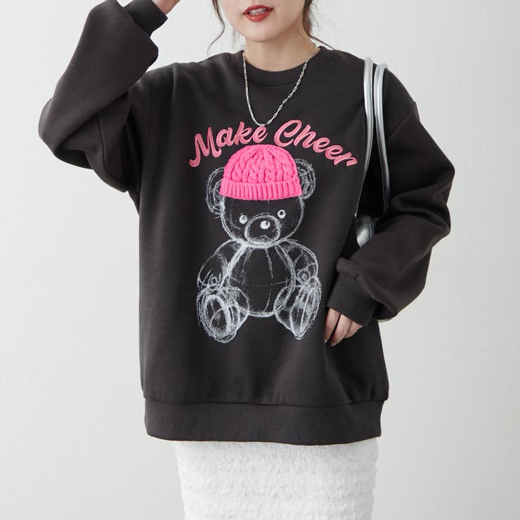 ニット帽クマ裏起毛プルオーバー[品番：OLOW0015121]｜RMAF NICE
