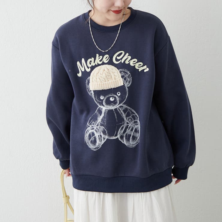 ニット帽クマ裏起毛プルオーバー[品番：OLOW0015121]｜RMAF NICE CLAUP