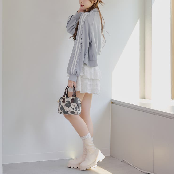 袖フリルジャージ[品番：OLOW0015219]｜RMAF NICE CLAUP / OLIVE