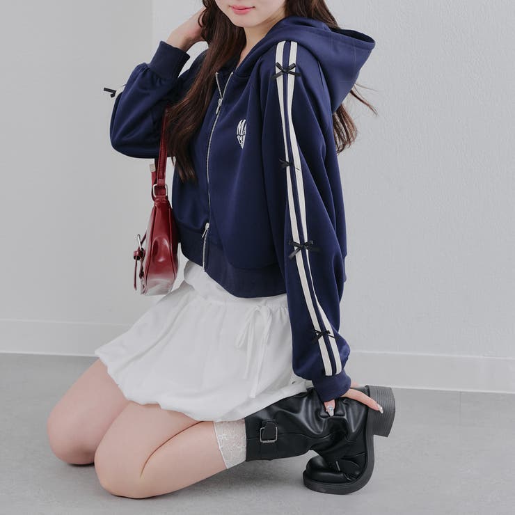 WZIP袖リボンパーカー[品番：OLOW0015368]｜RMAF NICE CLAUP