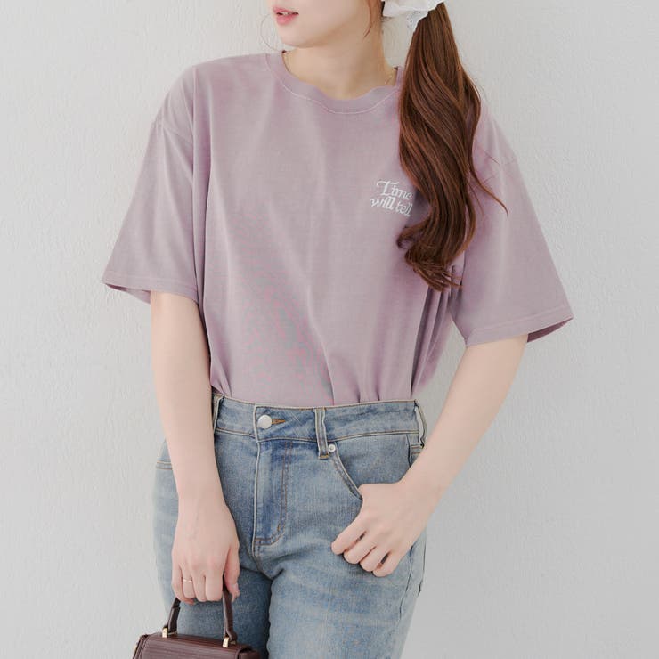 パープル | お花ピグメントビッグT | RMAF　NICE CLAUP / OLIVE des OLIVE