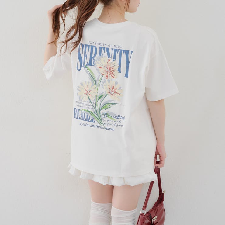 アイボリー | お花ピグメントビッグT | RMAF　NICE CLAUP / OLIVE des OLIVE