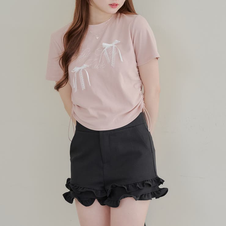 サテンリボンTシャツ[品番：OLOW0015637]｜RMAF NICE CLAUP / OLIVE
