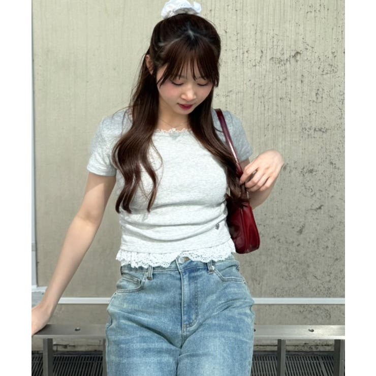 【＠re.__mi23セレクト】裾レースTシャツ | RMAF　NICE CLAUP / OLIVE des OLIVE | 詳細画像15 