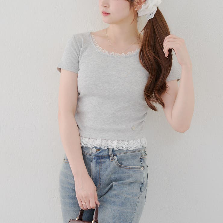 【＠re.__mi23セレクト】裾レースTシャツ | RMAF　NICE CLAUP / OLIVE des OLIVE | 詳細画像22 