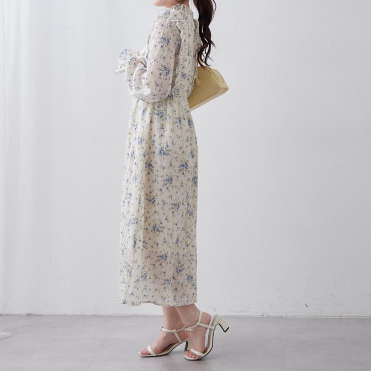 春コーデの主役】シア花柄フリルワンピース[品番:OLOW0015513 春コーデの主役】シア花柄フリルワンピース[品番:OLOW0015513