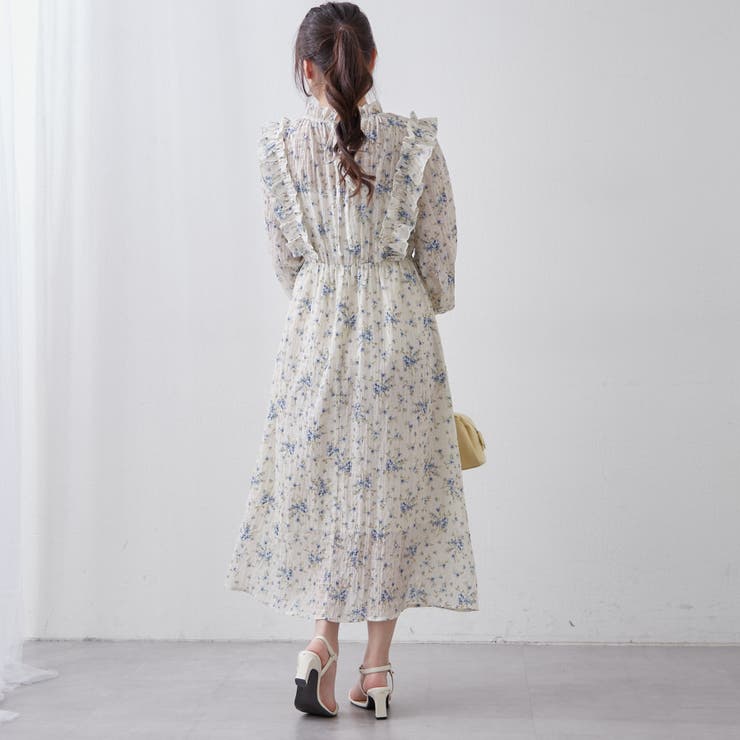 春コーデの主役】シア花柄フリルワンピース[品番：OLOW0015513]｜RMAF