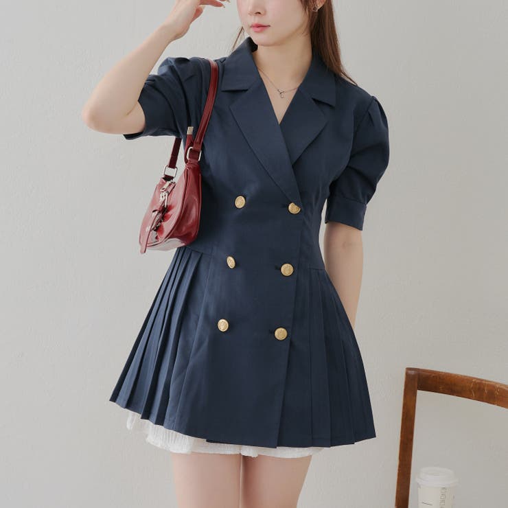 サイドプリーツミニワンピース[品番：OLOW0015549]｜RMAF NICE