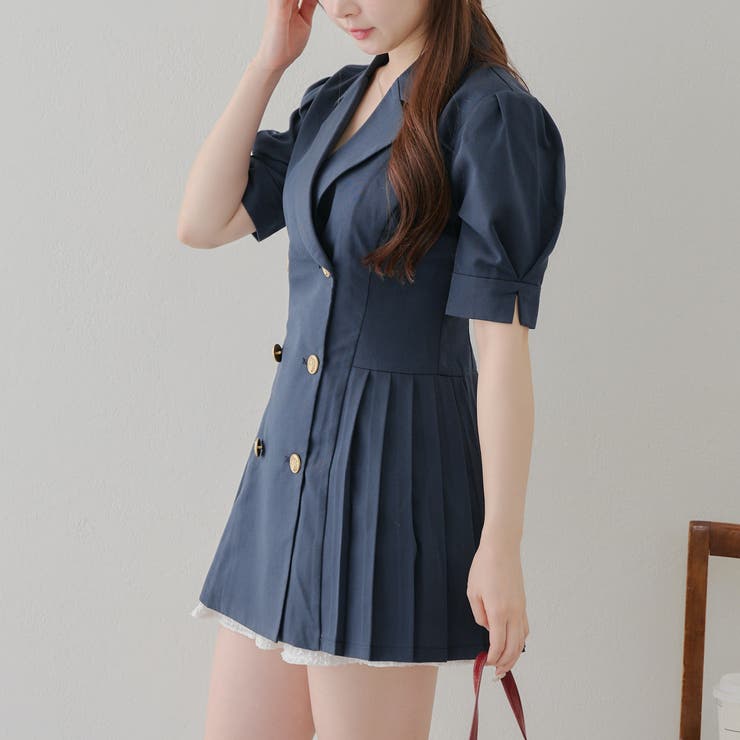 サイドプリーツミニワンピース[品番：OLOW0015549]｜RMAF NICE