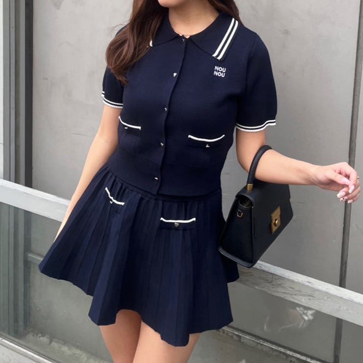 セットアップ】ニットポロ×ミニスカート[品番：OLOW0015615]｜RMAF