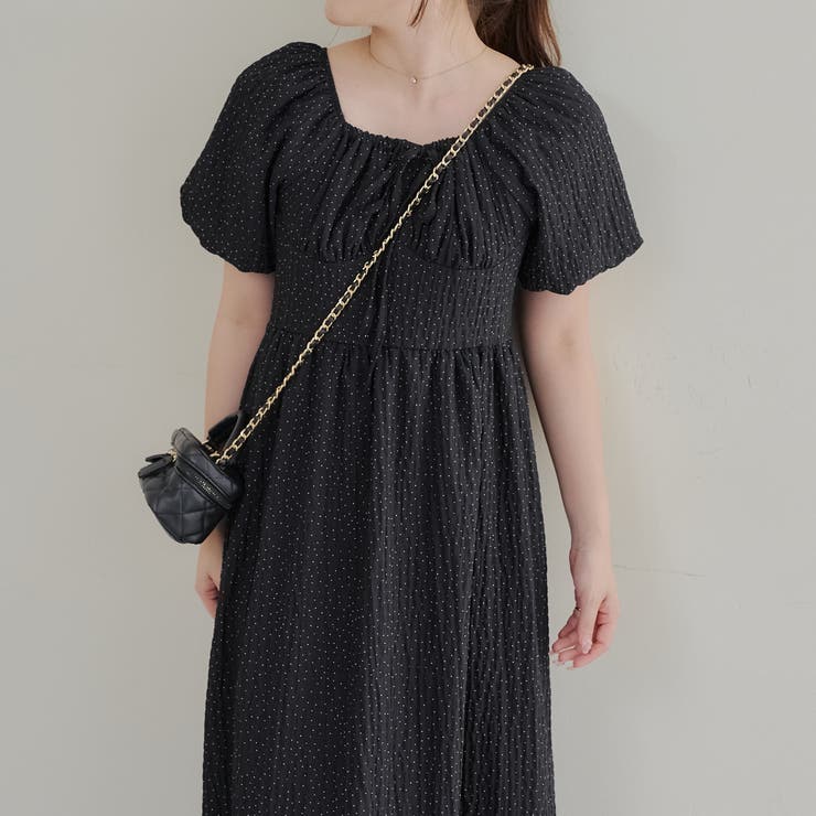 ドットオフショルワンピース[品番：OLOW0015640]｜RMAF NICE