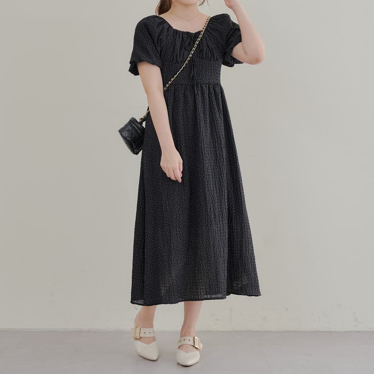 ドットオフショルワンピース[品番：OLOW0015640]｜RMAF NICE CLAUP