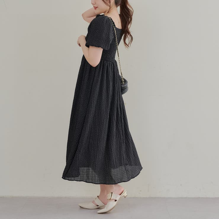 【Lakuo様】ドット柄オフショルダー ワンピース ドットオフショルワンピース[品番：OLOW0015640]｜RMAF NICE CLAUP