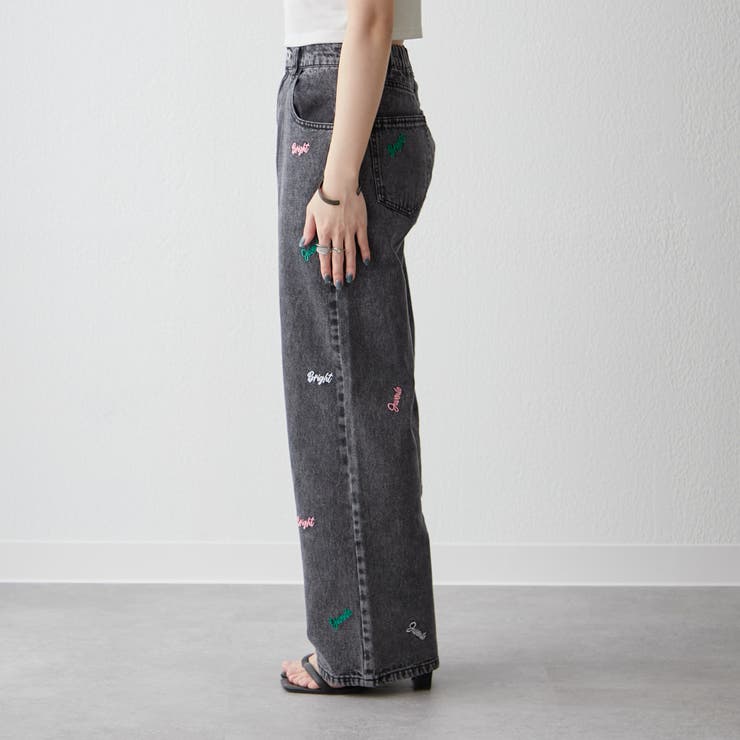 NAO】ロゴ刺繍デニムパンツ[品番：OLOW0015271]｜RMAF NICE CLAUP / OLIVE des  OLIVE（リマインドミーアンドフォーエバー ナイスクラップ オリーブデオリーブ）のレディースファッション通販｜SHOPLIST（ショップリスト）