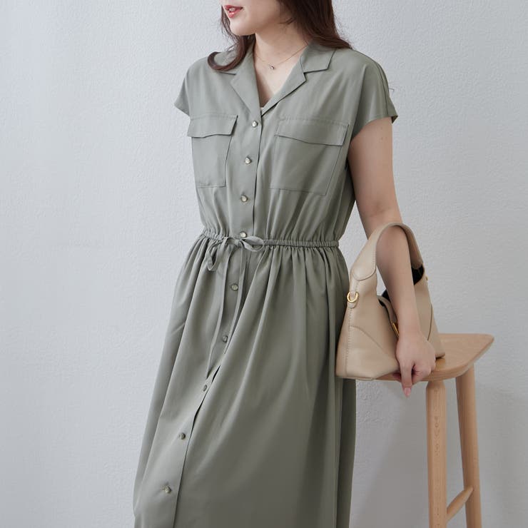 ワンピース　Lua sama ZUCCa / S コットンバックサテン / ワンピース(M charcoal gray