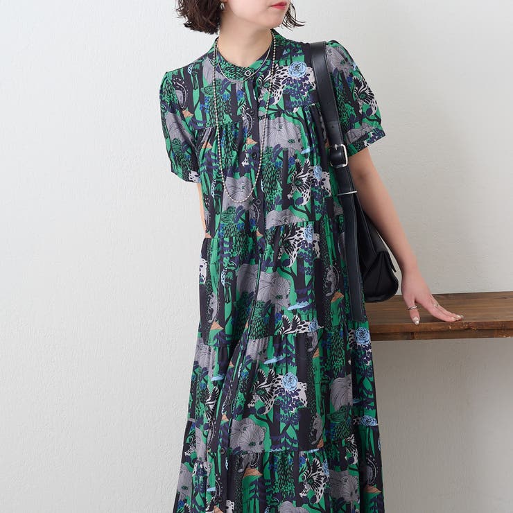 NAO】アソート柄ティアードワンピース[品番：OLOW0015519]｜RMAF NICE