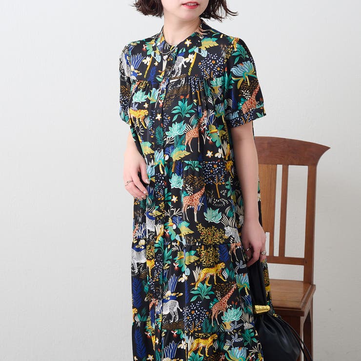【極美品】MARINA RINALDI ワンピース 幾何学　グリーン系 17号 MARINA RINALDI/マリナ リナルディ TOP | 三越伊勢丹オンラインストア