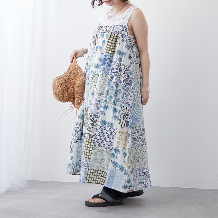 non non dorl｜パッチワークレース ロングワンピース　ヴィンテージ NAO】パッチワークレースワンピース[品番：OLOW0015983]｜RMAF