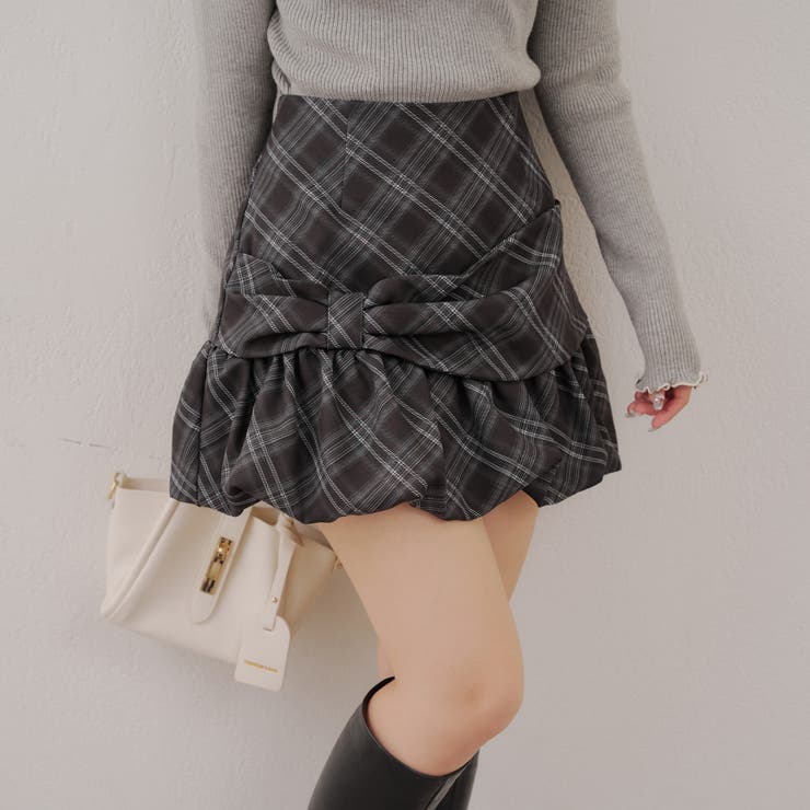 ブラック系 | リボンバルーンミニスカート | RMAF　NICE CLAUP / OLIVE des OLIVE