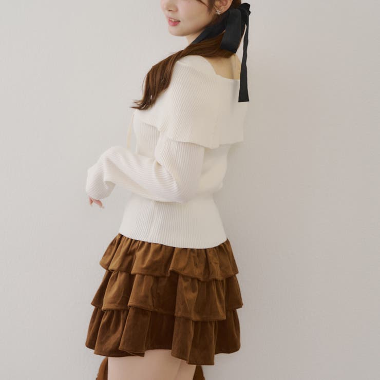 ベロアティアードスカート | RMAF　NICE CLAUP / OLIVE des OLIVE | 詳細画像17 